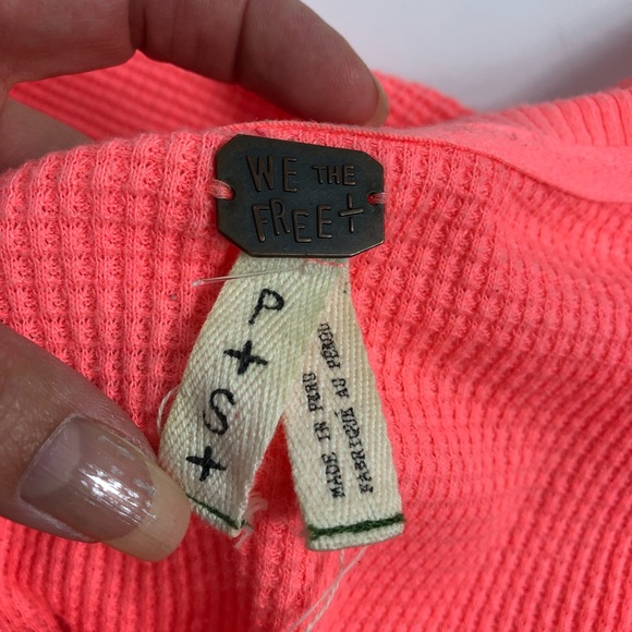 We the Free Orange Thermal Banded Bottom Top S - Picture 3 of 8